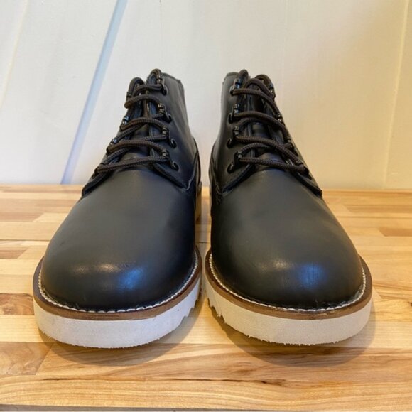 McKinley chukka boots shoe lace up black men unisex oil restant white sole plaid - Picture 5 of 14